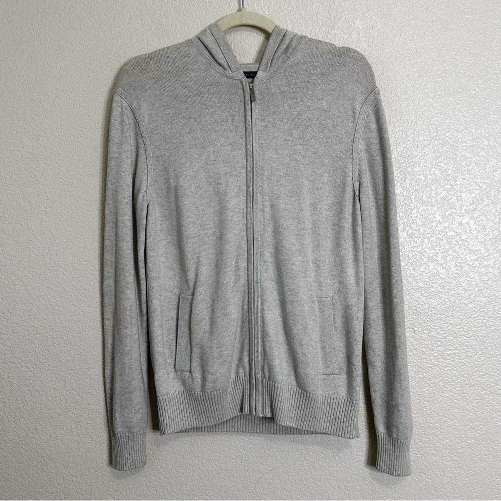 Perry Ellis Wool Blend Full Zip Hoodie Long Sleeves Men's Sweater, Sz Small